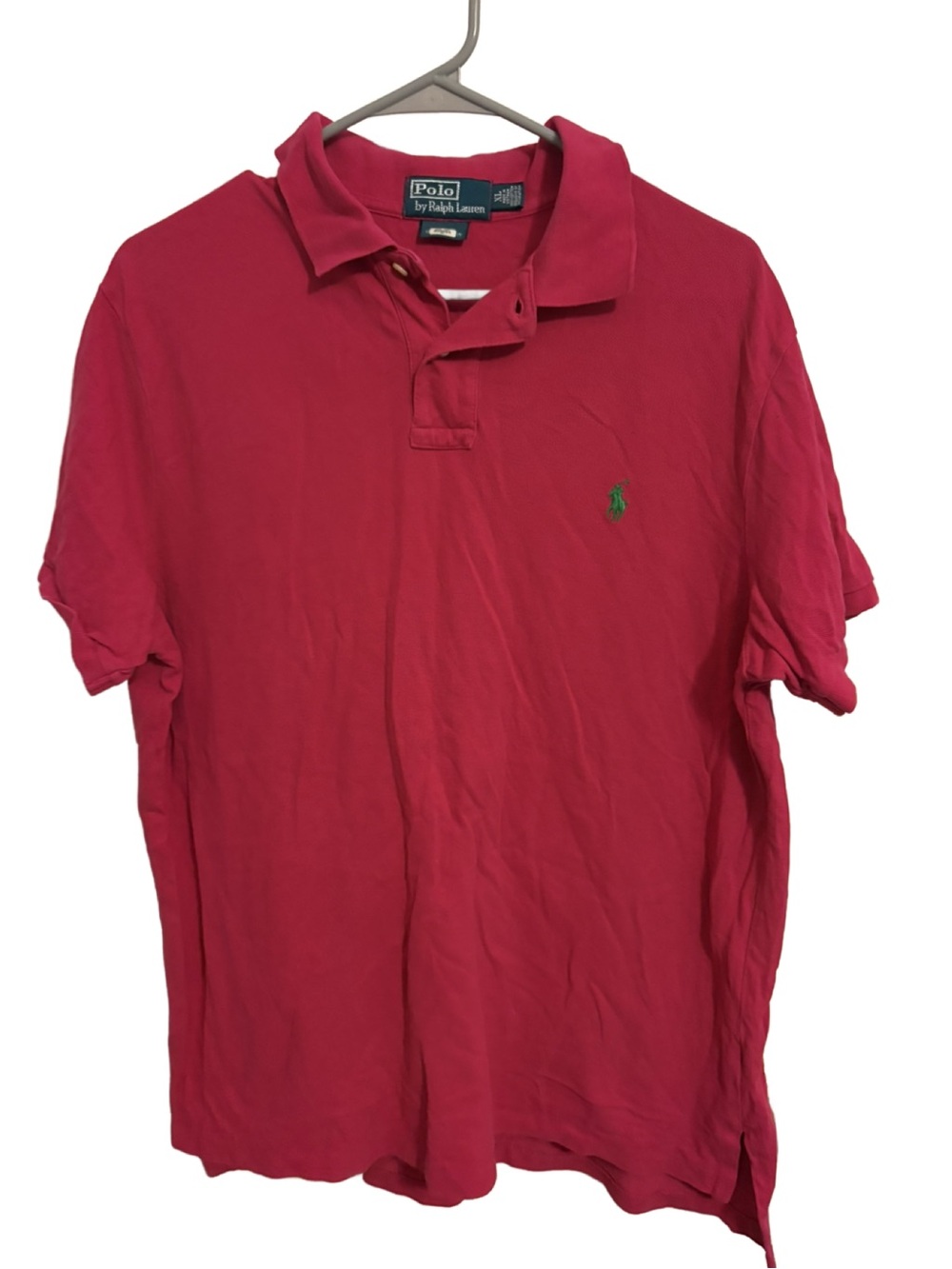 Ralph Lauren Men’s Pink Polo with Green Pony Logo